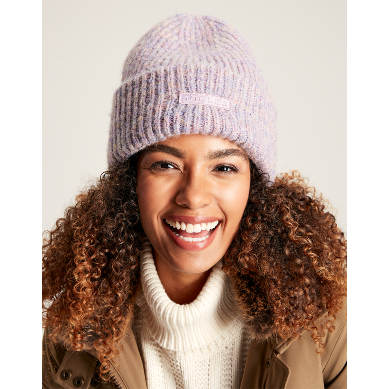 Joules Eloise Soft Oversized Beanie Hat - Soft Purple-3